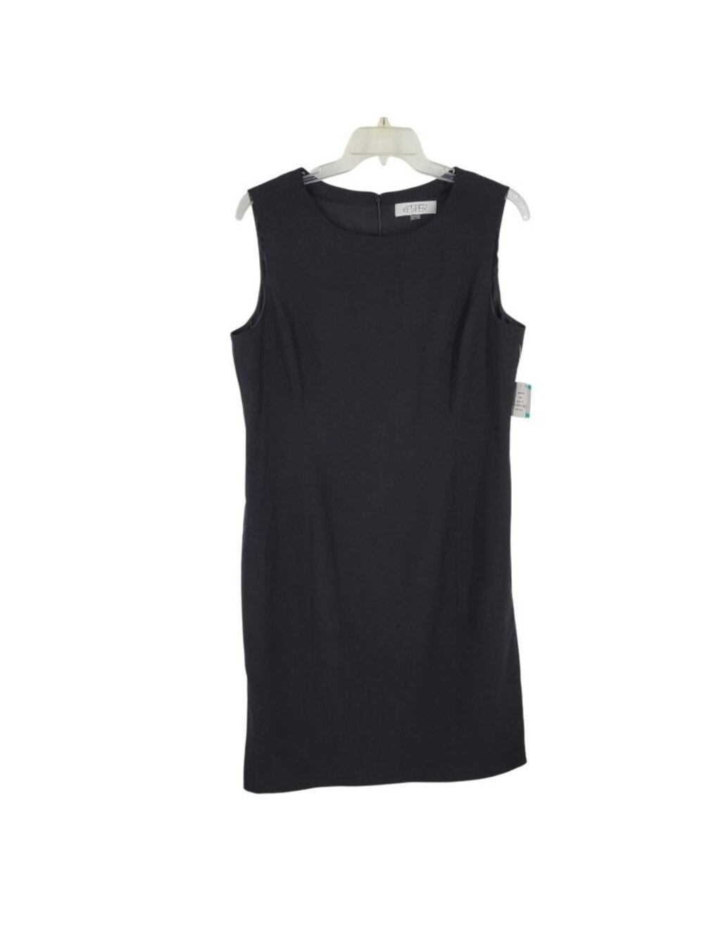 Kasper Black Sheath Dress 16 Sleeveless Tailored Minimal Chic Career Office LBD